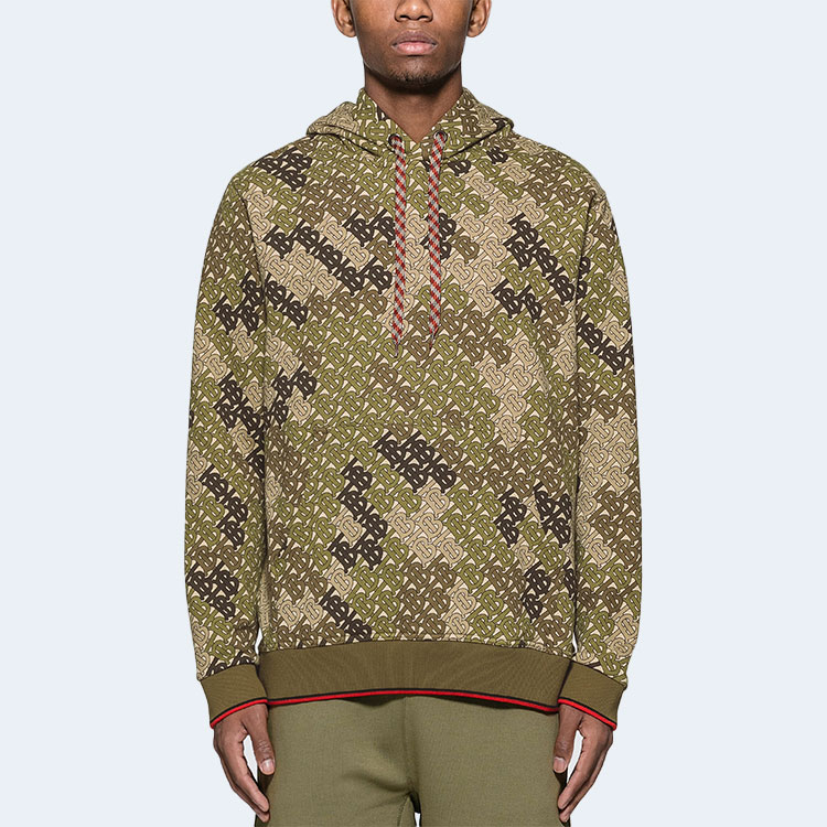 버버리 카모 모노그램 프린트 코튼 니트 후디