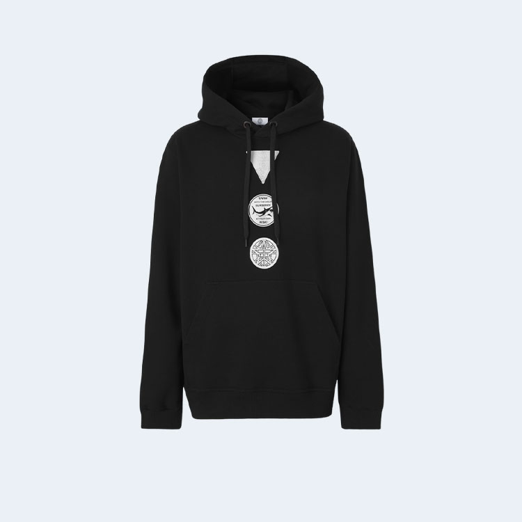 버버리 프린팅 코튼 저지 후드