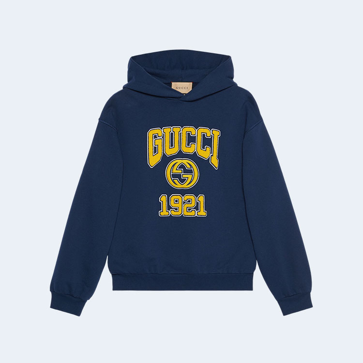 구찌 1921 코튼 저지 후드 스웨트셔츠