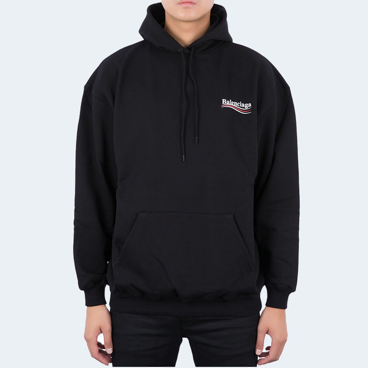 발렌시아가 웨이브로고 프린트 후드