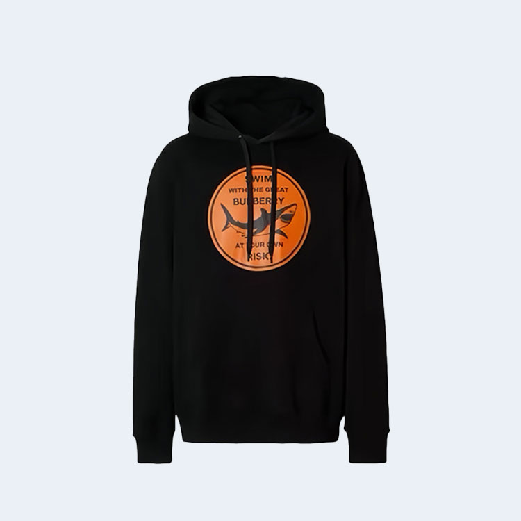 버버리 샤크 그래픽 코튼 후드 스웨트셔츠