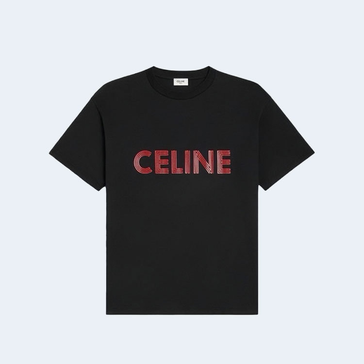 셀린느 로고 코튼 반팔 티셔츠