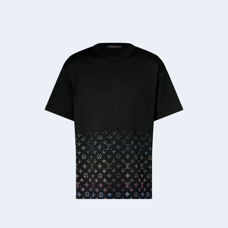 루이비통 모노그램 그라디언트 엠벨리시드 쇼트 슬리브드 티셔츠