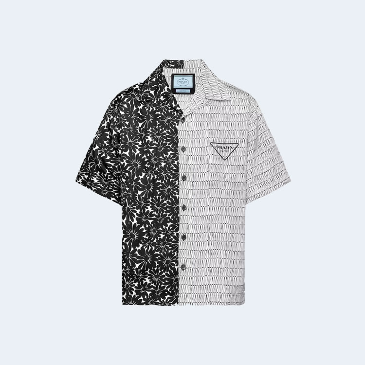 프라다 더블 매치 플라워 웨이브 셔츠