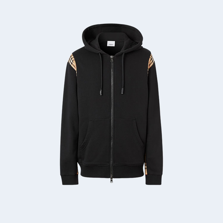 버버리 빈티지 체크 패널 후드 집업