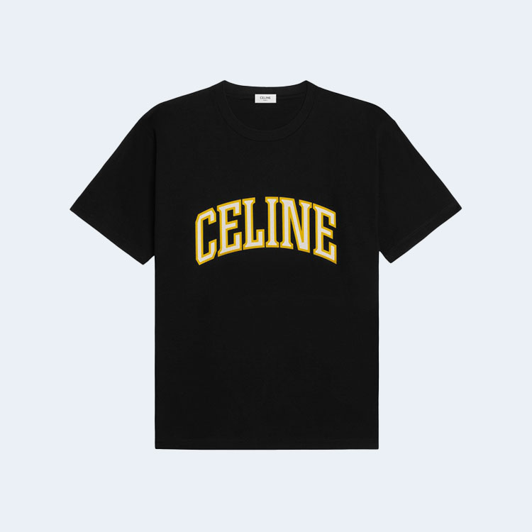 셀린느 반팔 티셔츠 블랙 옐로우 오프화이트