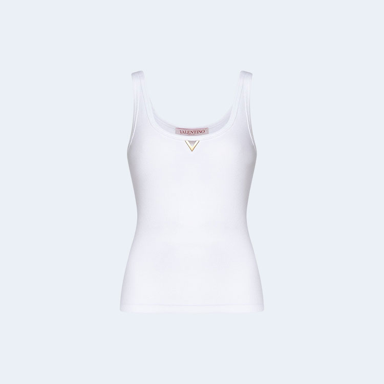 발렌티노 V골드 골지 민소매 탱크 탑