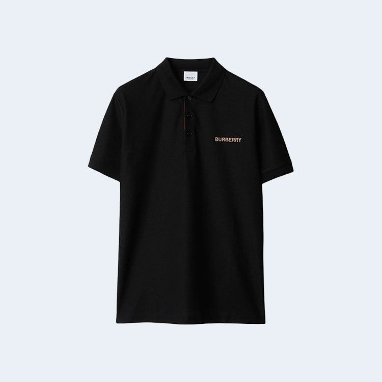 버버리 코튼 블랙 폴로 셔츠