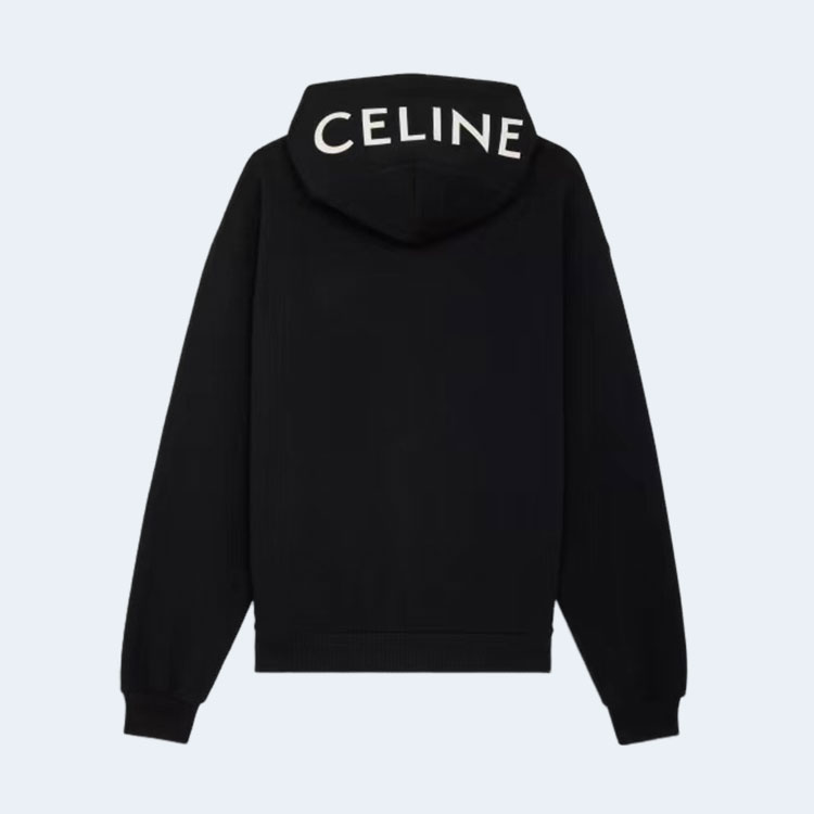 셀린느 루즈 코튼 플리스 후드 집업 블랙