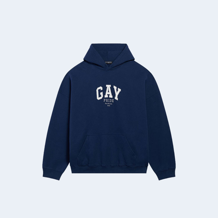 발렌시아가 Pride 후드 네이비