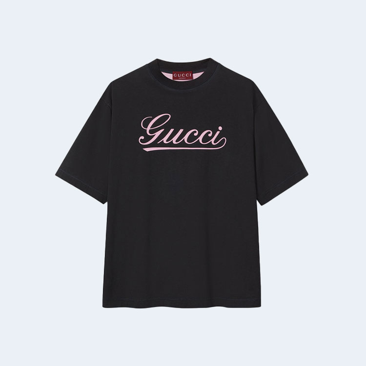 구찌 시그니처 Gucci 로고 프린트 코튼 티셔츠