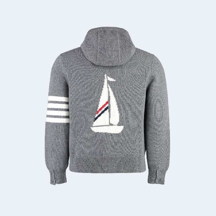 톰브라운 버진 울 사선완장 후드집업