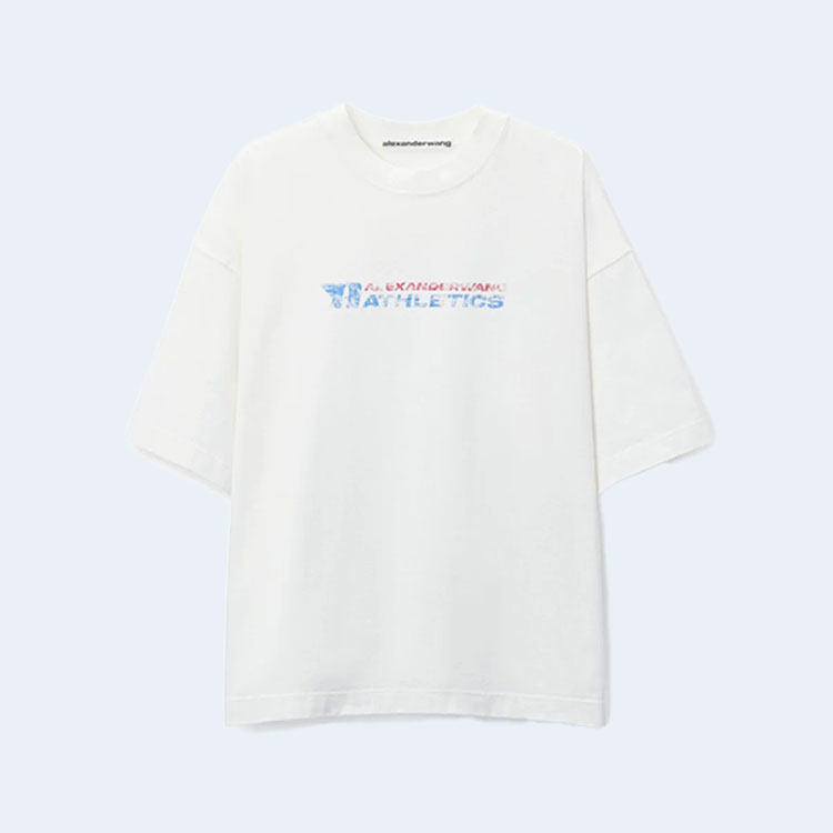 알렉산더왕 로고 프린트 코튼 티셔츠