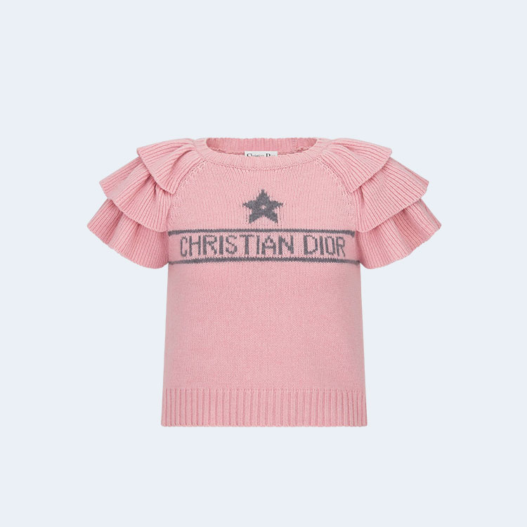 디올 러플 핑크 스웨터