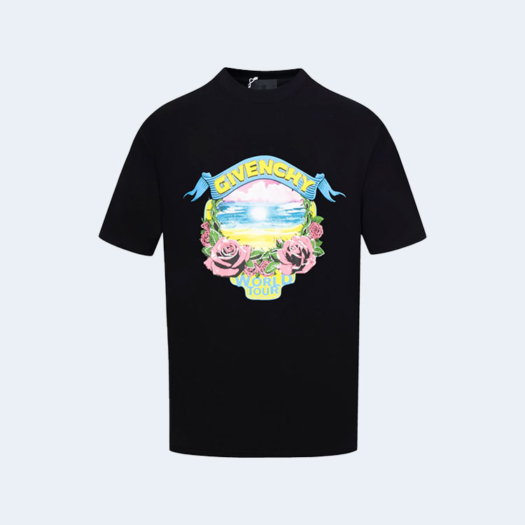 지방시 월드 투어 코튼 티셔츠 블랙