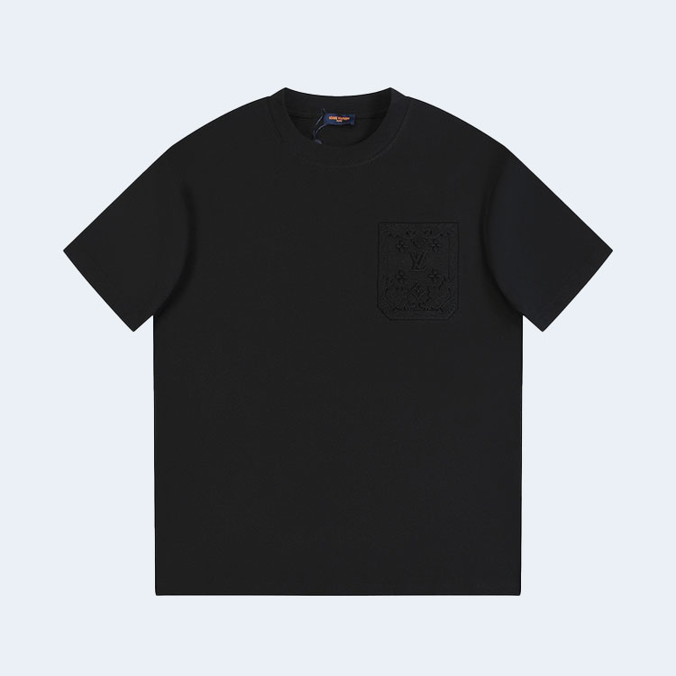 루이비통 디보스드 3D 로고 프린트 티셔츠 블랙
