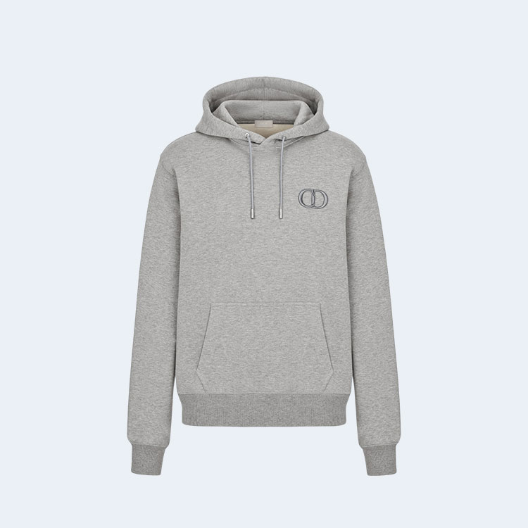 디올 아이콘 후디드 스웨트셔츠 그레이