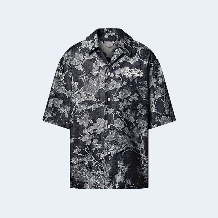 루이비통 쇼트 슬리브드 데님 셔츠 블루 1AFQZC