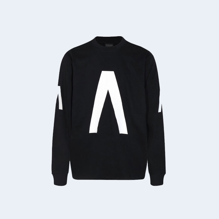 발렌시아가 로고 프린트 롱슬리브 티셔츠