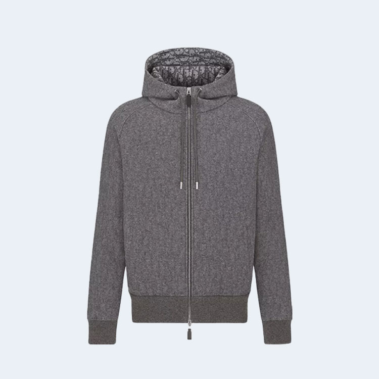 디올 아이콘스 후드 트랙 재킷 그레이