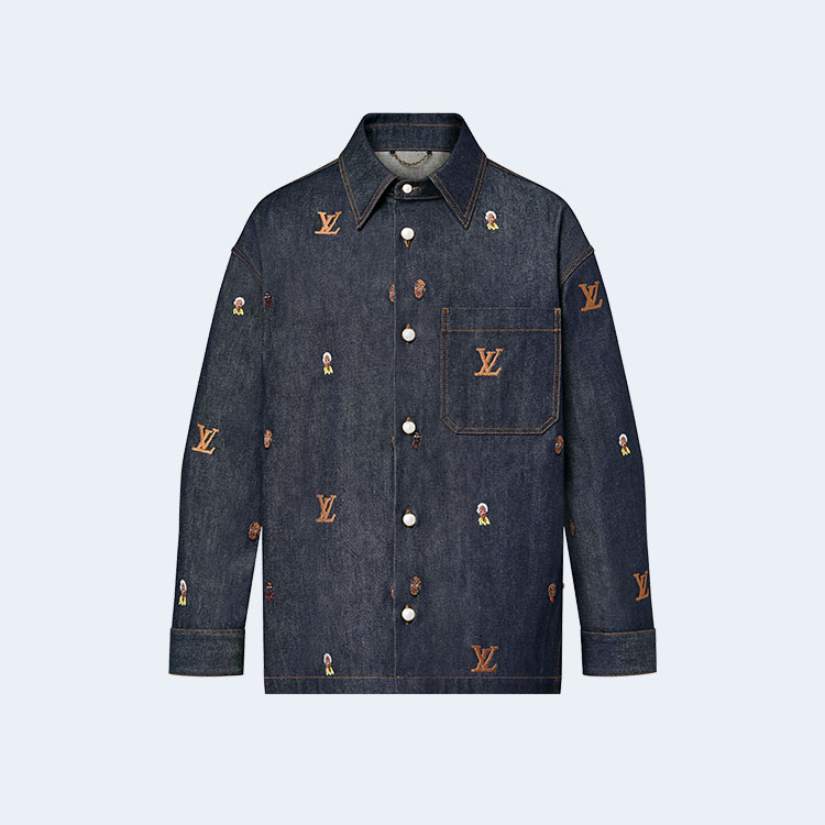루이비통 자수 데님 오버셔츠 1AFHVC