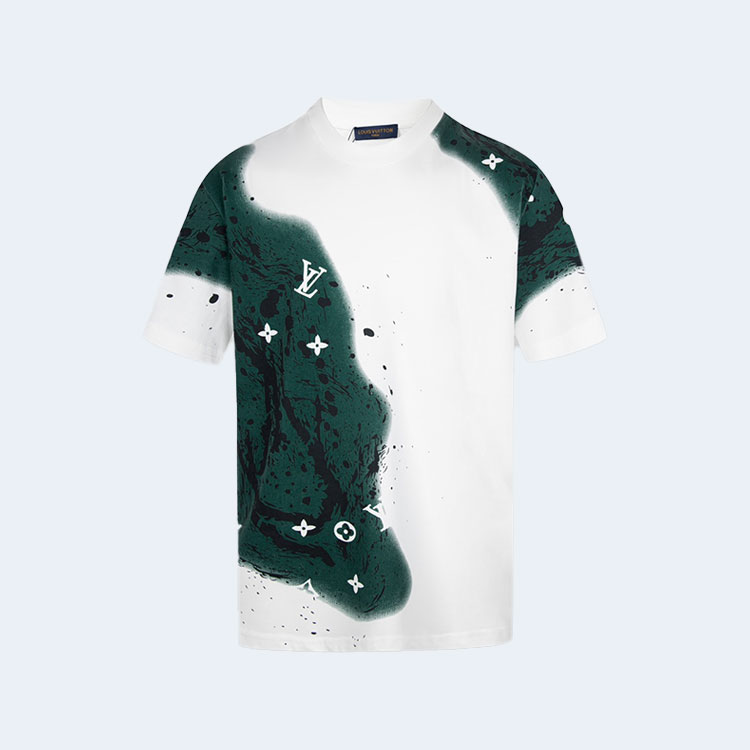 루이비통 모노그램 잉크젯 그린 티셔츠
