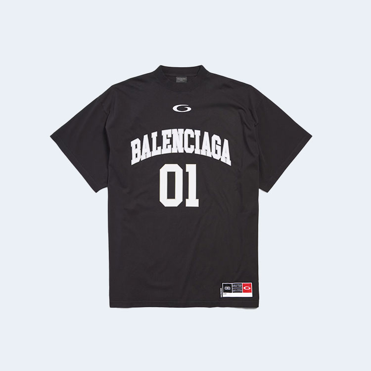 발렌시아가 바스켓볼 오버사이즈 티셔츠 블랙