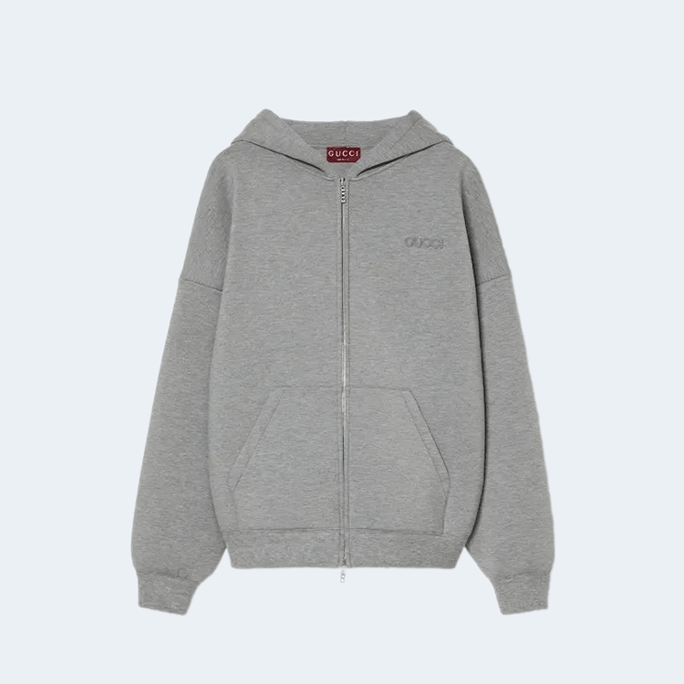 구찌 비스코스 저지 자수 스웨트셔츠