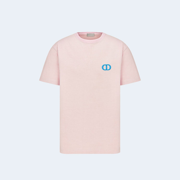 디올 아이콘 캐주얼 핏 티셔츠 핑크