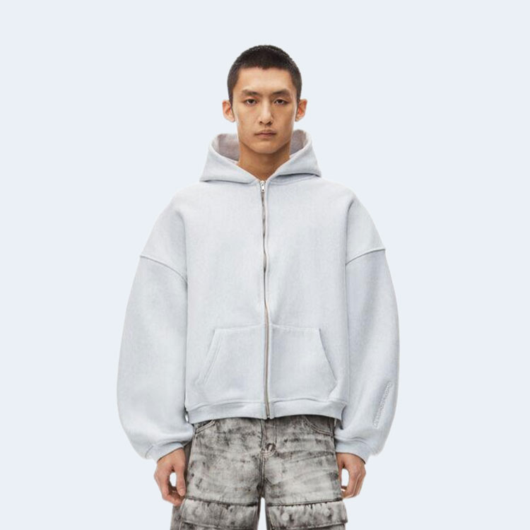 알렉산더왕 덴스 플리스 스타 집업 후디 그레이