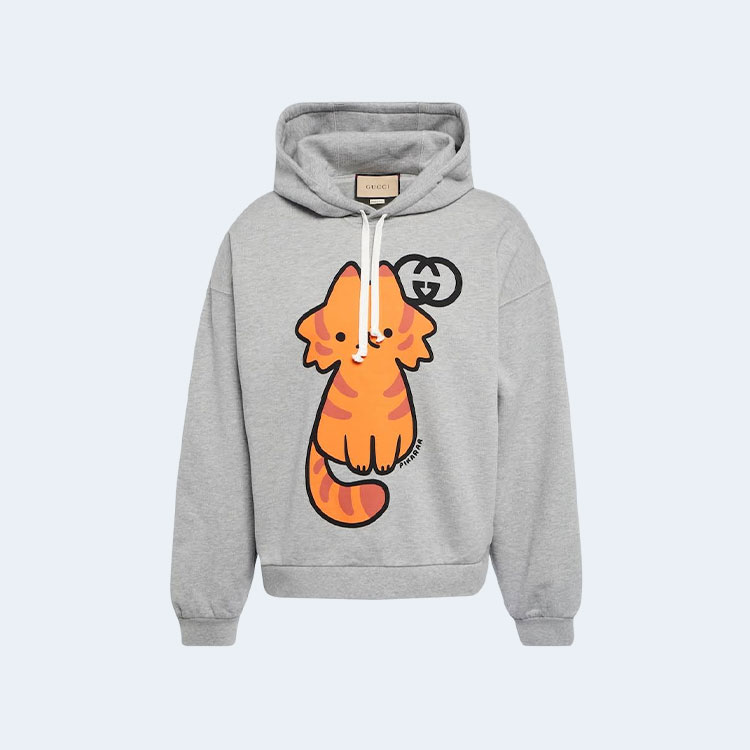 구찌 애니멀 프린트 코튼 후드