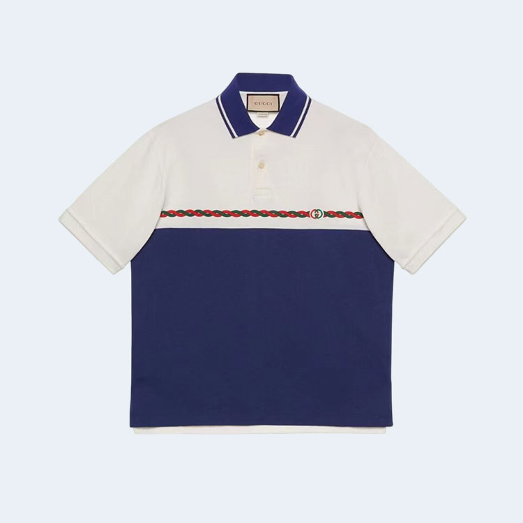 구찌 인터로킹 G 폴로 셔츠 블루