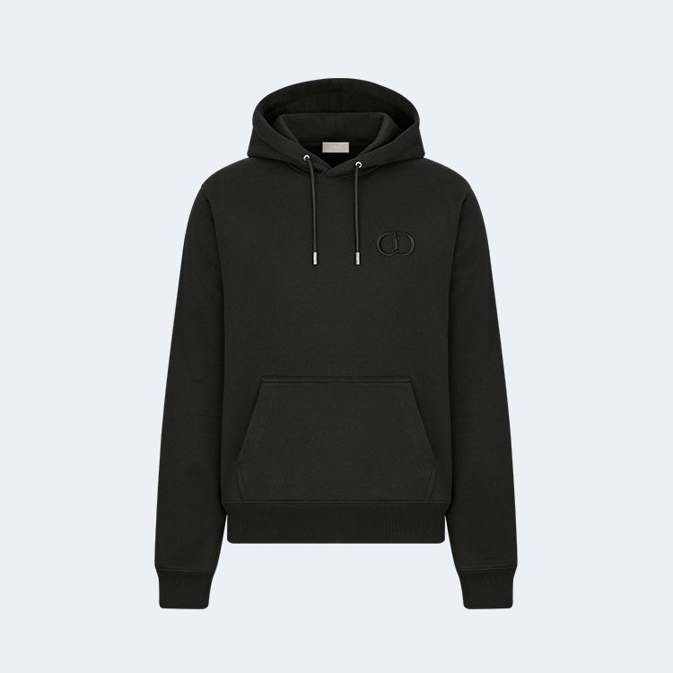 디올 아이콘 후디드 블랙 스웨트셔츠