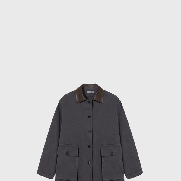 Dying work jacket (dark gray / brown / light gray) : MONOHA