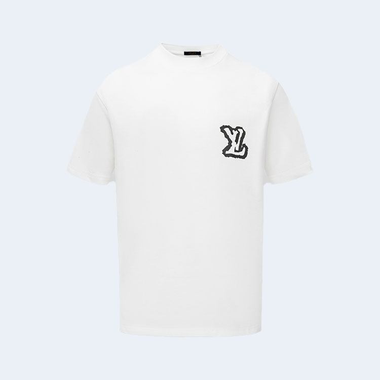 루이비통 LV 프린트 반소매 티셔츠 화이트