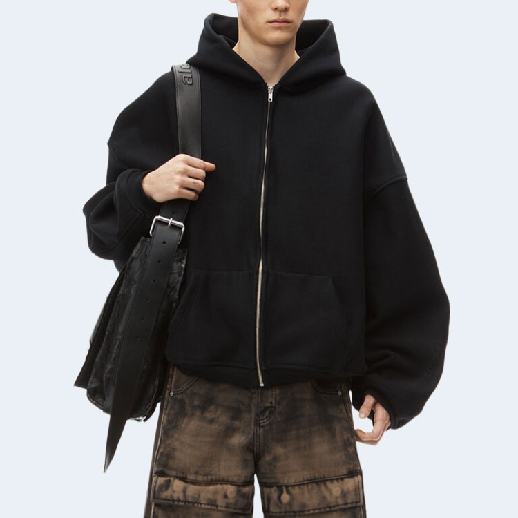 알렉산더왕 덴스 플리스 스타 집업 후디 블랙