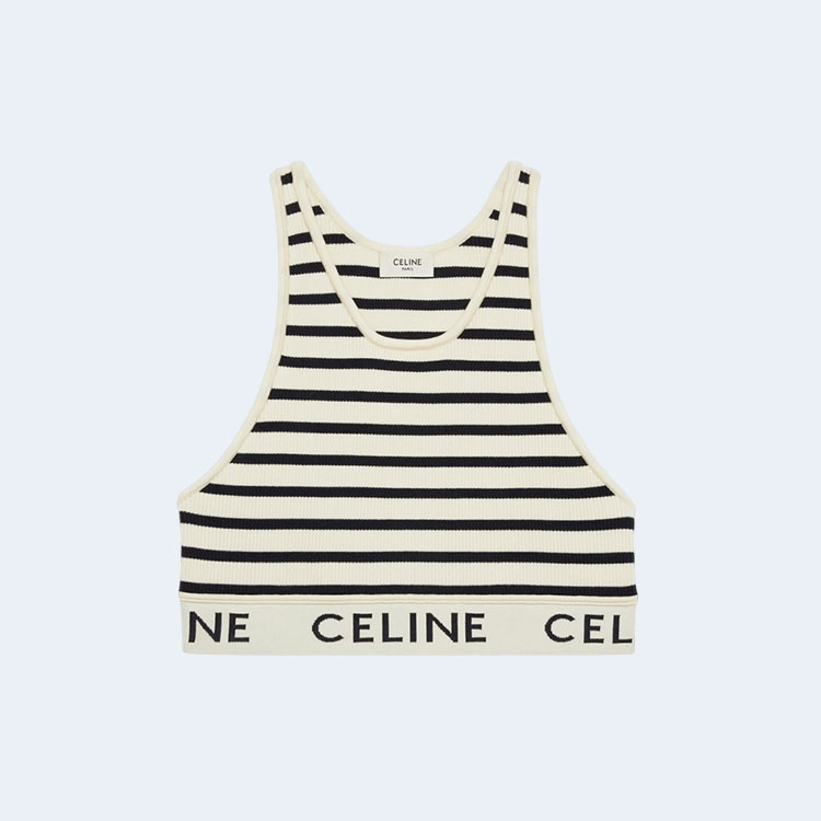 셀린느 메쉬 스포츠 브라 크림 네이비