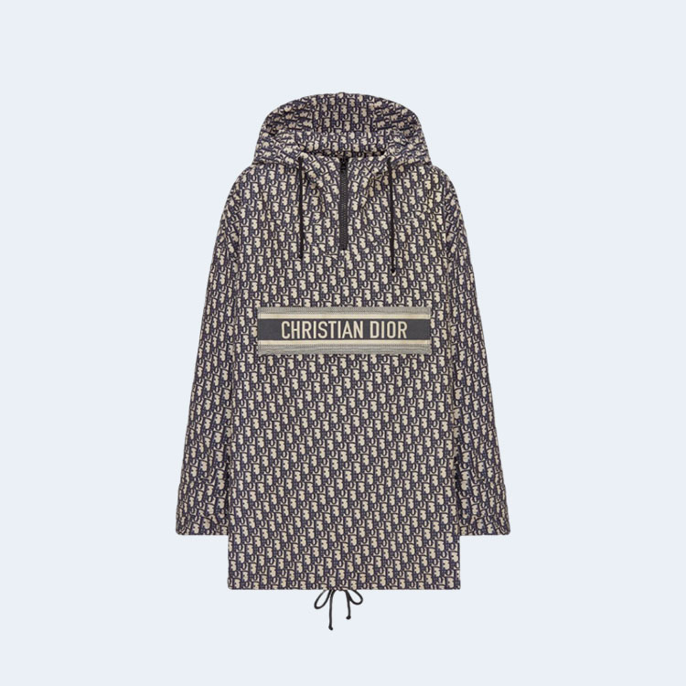 디올 오블리크 자카드 태피터 후드 아노락
