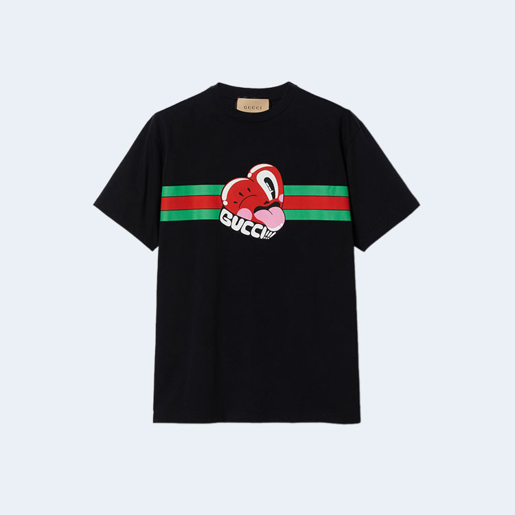 구찌 하트 로고 티셔츠 블랙
