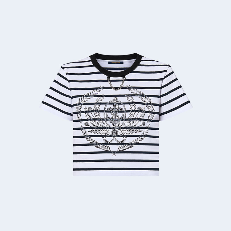 루이비통 스트라이프 앵커 크롭 탑