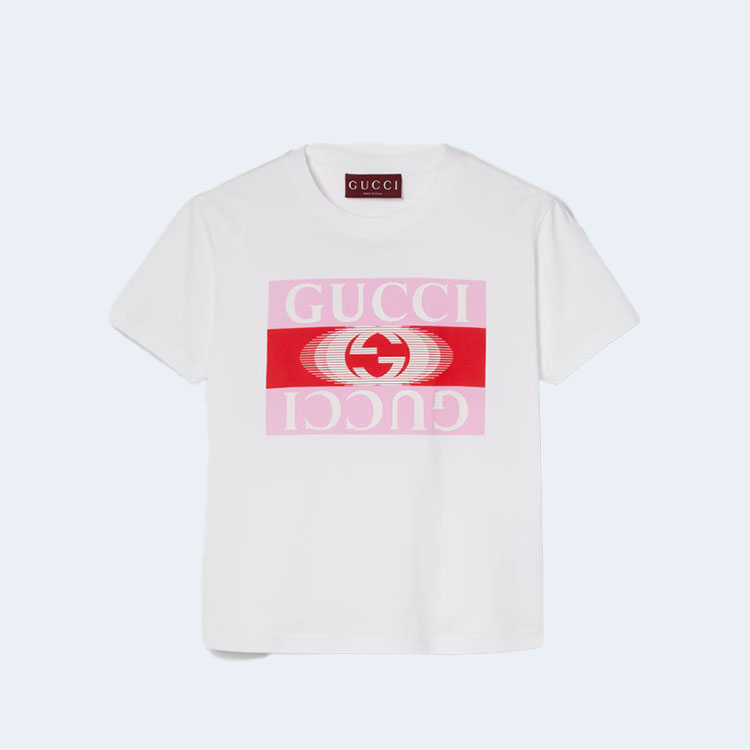 구찌 프린트 코튼 저지 티셔츠 787299