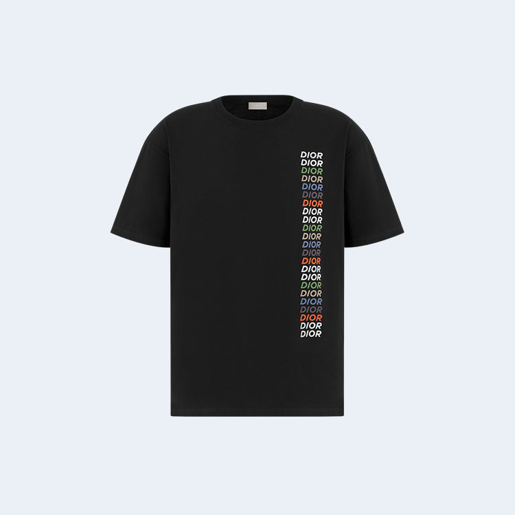 디올 릴렉스 핏 오가닉 블랙 티셔츠