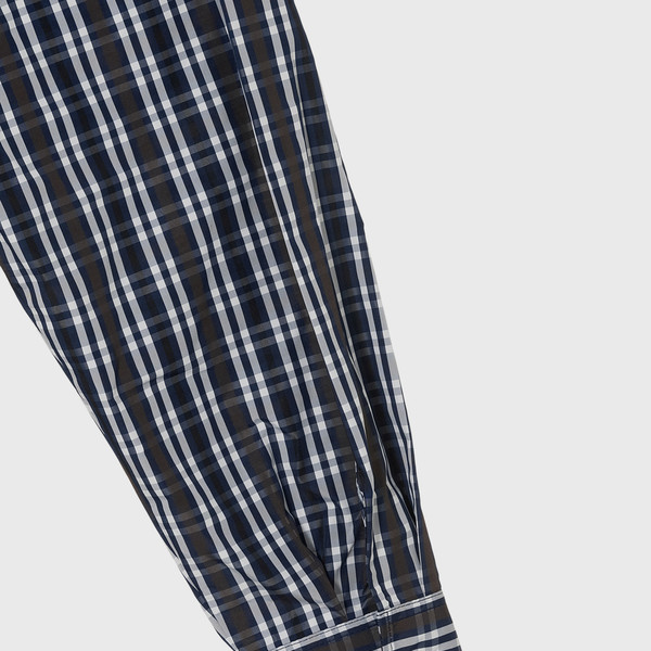 Crisp check shirt (navy) : MONOHA
