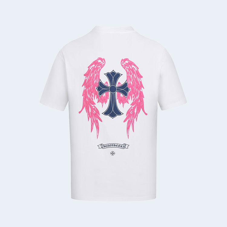 크롬하츠 스프레이드 자수 화이트 티셔츠