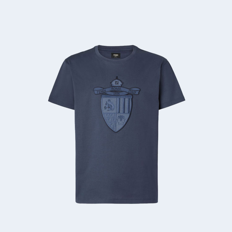 펜디 코튼 티셔츠 네이비