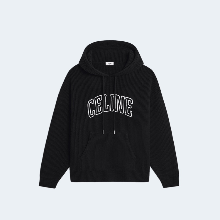 셀린느 리브드 울 후드 스웨터