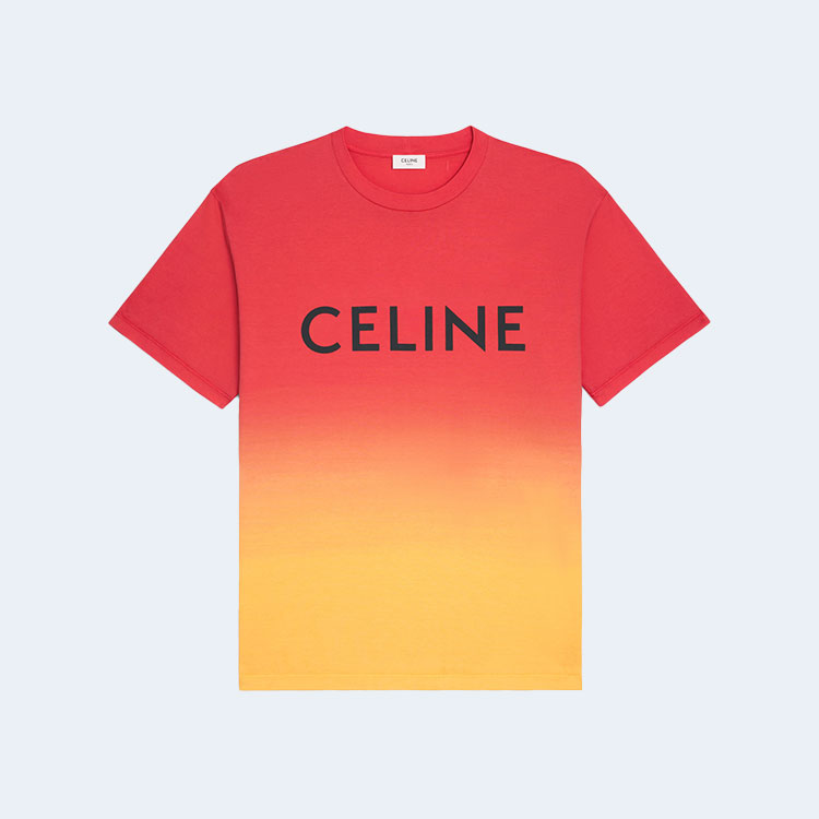 셀린느 코튼 저지 멀티컬러 루즈 티셔츠