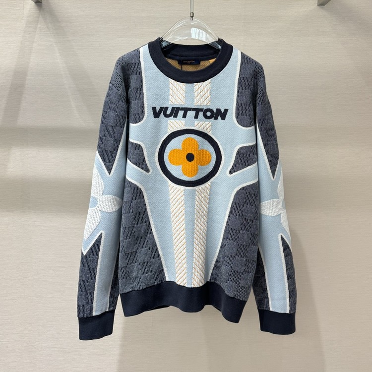 루이비통 퀼티드 코튼 블렌드 크루넥