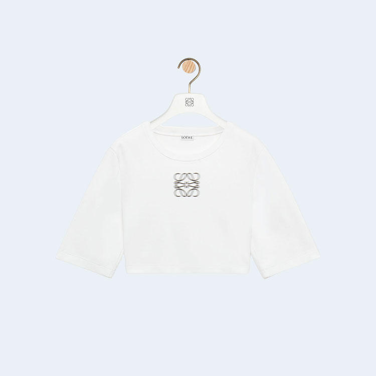 로에베 크롭 화이트 티셔츠