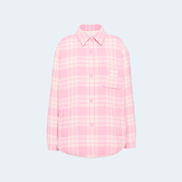 미우미우 플래드 다운 자켓